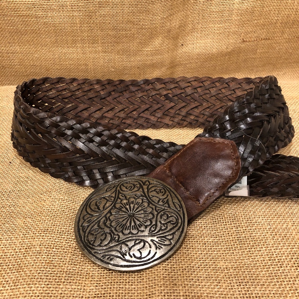 Aeropostale Leather Braided Brown Belt Small
